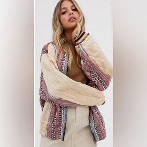 Free People XS Reversible Retro Bomber Jacket